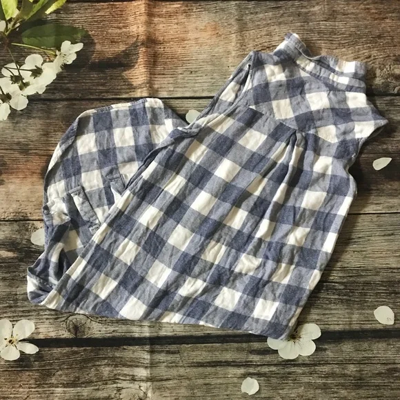 Rails Blue and White Plaid Sleeveless Tunic - Picture 6 of 7